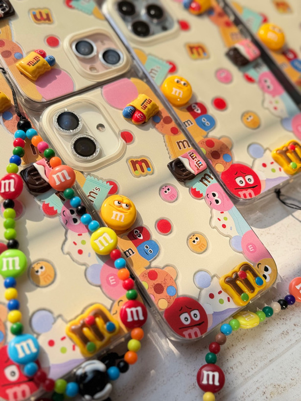 قاب M&M آیفون با آویز ست