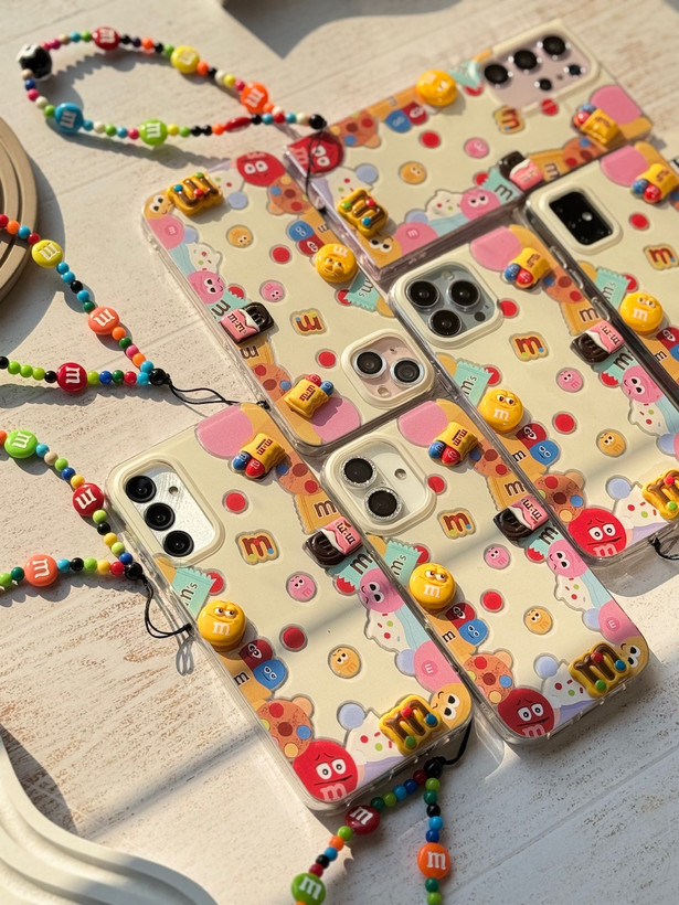 قاب M&M آیفون با آویز ست