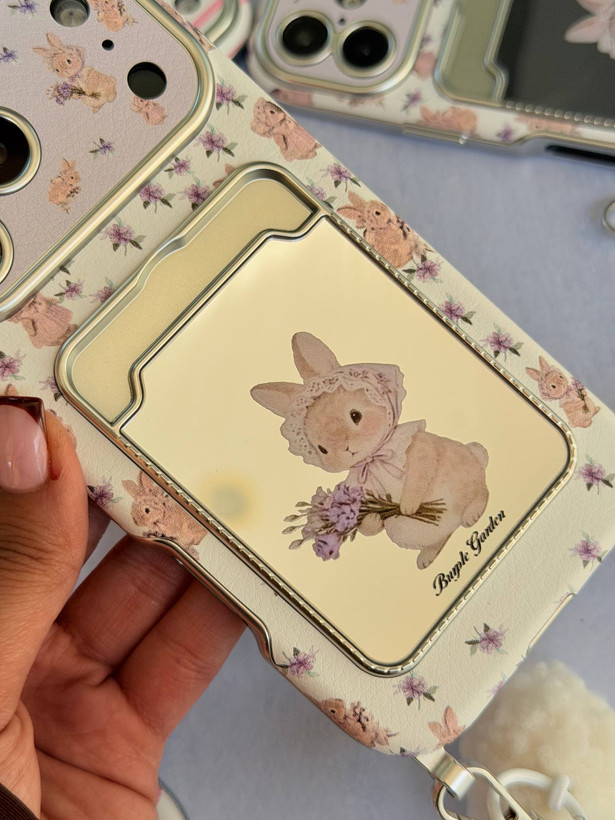قاب خرگوش 🐇 جاکارتی آینه ای با آویز (کدC2311)